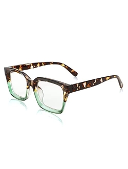 Classic Square Eyewear Non-prescription Thick Glasses Frame for Women B2461