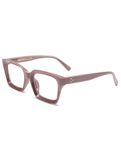 Classic Square Eyewear Non-prescription Thick Glasses Frame for Women B2461