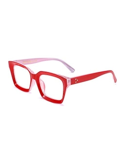 Classic Square Eyewear Non-prescription Thick Glasses Frame for Women B2461