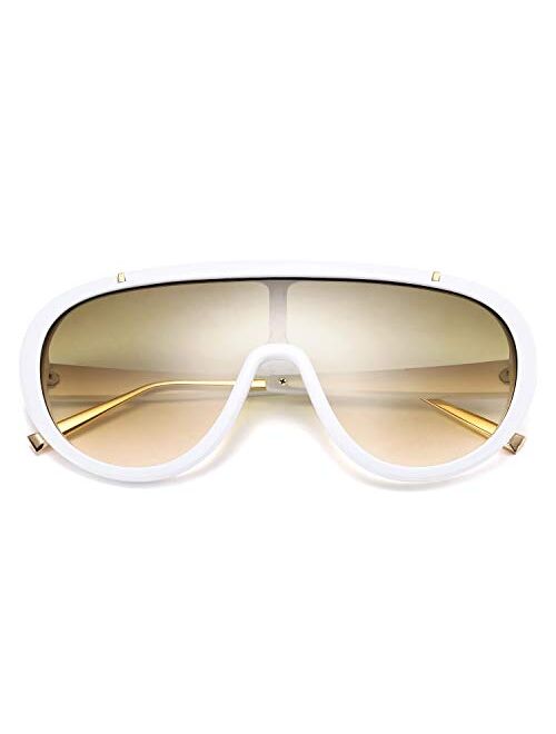 FEISEDY Oversized One Piece Sunglasses Women Men Fahion Siamese Lenses Retro Design B2580