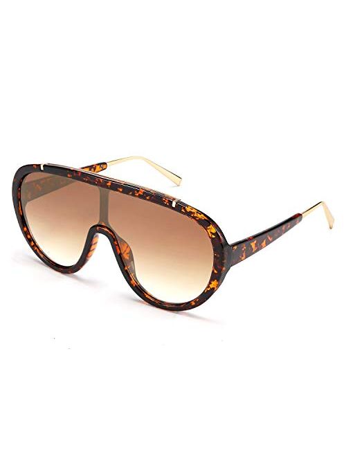 FEISEDY Oversized One Piece Sunglasses Women Men Fahion Siamese Lenses Retro Design B2580