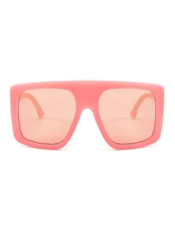 Large Square Baddie Oversized Women Sunglasses Shield Men Fashion Flat Top Wrap Baddie Shades B5040