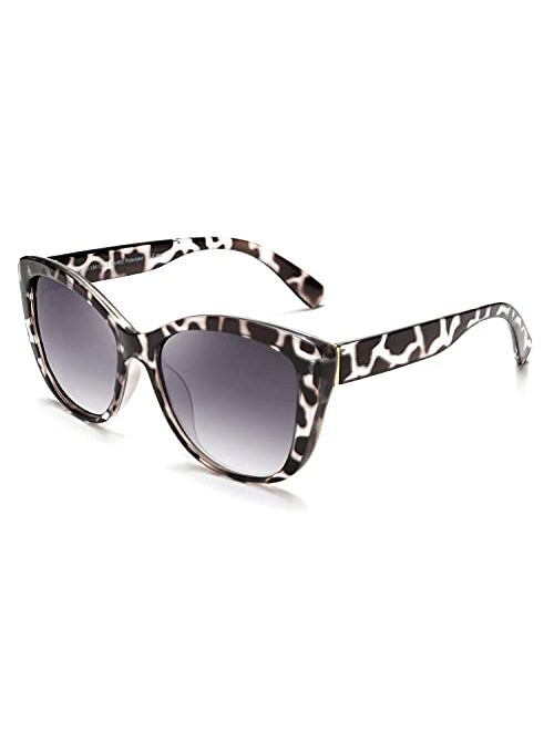 FEISEDY Polarized Vintage Sunglasses American Womens Square Jackie O Cat Eye Sunglasses B2451