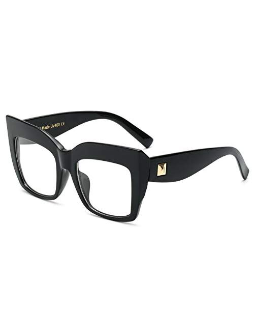 FEISEDY Square Oversized Glasses Frame Eyewear Women B2475