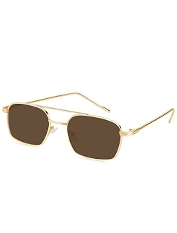 Fashion Square Sunglasses Women Men Trendy Retro Metal Frame Sun Glasses Candy Color Lens B1036