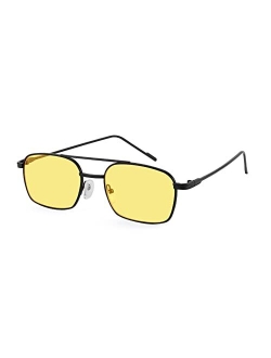 Fashion Square Sunglasses Women Men Trendy Retro Metal Frame Sun Glasses Candy Color Lens B1036