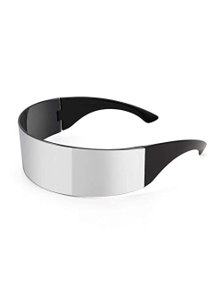 80s Futuristic Cyclops Cyber Visor Sunglasses Men Women Punk Style Cosplay B2740