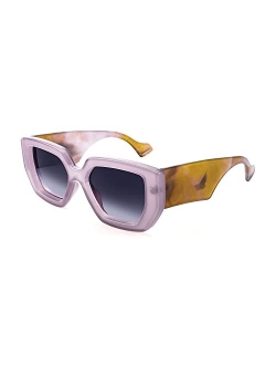 Oversized Square Sunglasses for Women Men Thick Frame Shades B4074