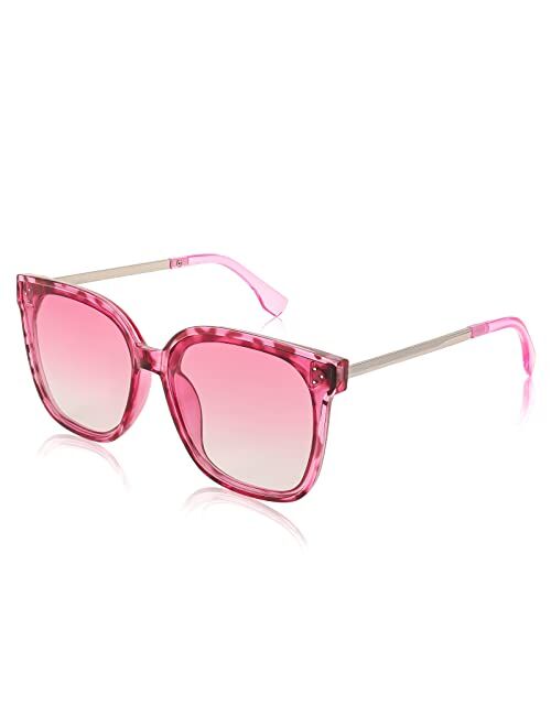 FEISEDY Oversized Retro Square Polarized Sunglasses Womens Mens Trendy Shades UV400 B2901