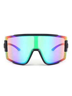 One Piece Oversized Shield Wraparound Sunglasses 80s Rave Visor Goggle Outdoor Sport Glasses Cycling Ski B4057