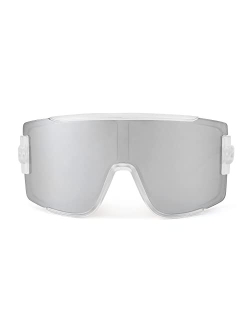 One Piece Oversized Shield Wraparound Sunglasses 80s Rave Visor Goggle Outdoor Sport Glasses Cycling Ski B4057