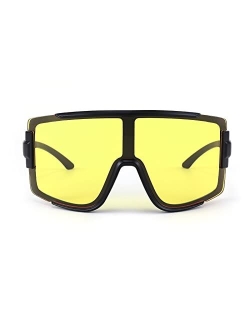 One Piece Oversized Shield Wraparound Sunglasses 80s Rave Visor Goggle Outdoor Sport Glasses Cycling Ski B4057