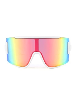 One Piece Oversized Shield Wraparound Sunglasses 80s Rave Visor Goggle Outdoor Sport Glasses Cycling Ski B4057