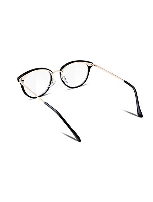 FEISEDY Women Vintage Glasses Frames Round Eyewear Clear Lens B2260