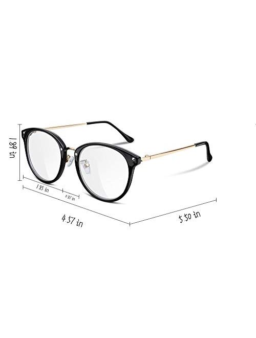 FEISEDY Women Vintage Glasses Frames Round Eyewear Clear Lens B2260