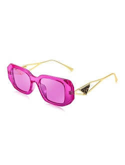 Retro 90s Rectangle Sunglasses Women Trendy Vintage Small Square Sunglasses Irregular Plastic Glasses B2968