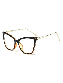 Oversized Cat Eye Glasses Frame with Clear Lenses Eyewear for Women B2460