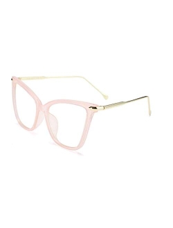 Oversized Cat Eye Glasses Frame with Clear Lenses Eyewear for Women B2460