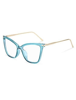 Oversized Cat Eye Glasses Frame with Clear Lenses Eyewear for Women B2460