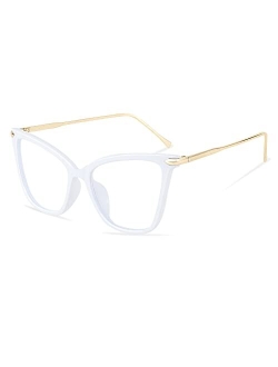 Oversized Cat Eye Glasses Frame with Clear Lenses Eyewear for Women B2460