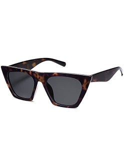 Oversized Square Cateye Polarized Sunglasses for Women Men Big Trendy Sunnies SJ2115