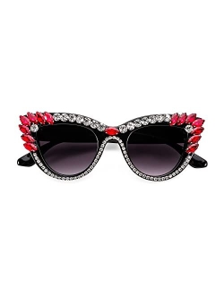 Retro Cat Eye Women Sunglasses Crystal Rhinestone Sparkling Bejewelled Vintage Sunnies B4075