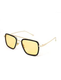 Retro 70s Pilot Sunglasses Tony Sunglasses Trendy Women Square Sun Glasses B2510
