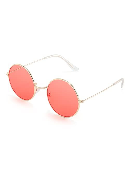 FEISEDY Retro Round Sunglasses Candy Color Hippie Circle Glasses Punk B2305