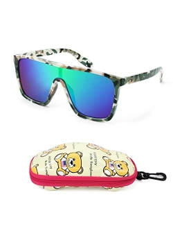 Kids Sunglasses for Girls Fashion Cute Boys Teenagers Glasses One Piece UV400 B2812