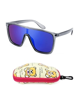 Kids Sunglasses for Girls Fashion Cute Boys Teenagers Glasses One Piece UV400 B2812