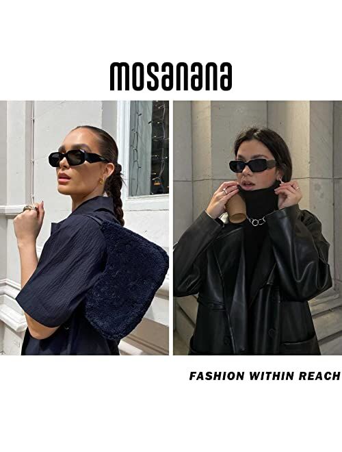 mosanana Trendy Rectangle Sunglasses for Women Men-Goulding