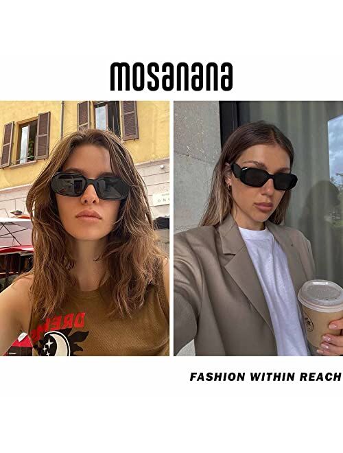 mosanana Trendy Rectangle Sunglasses for Women Men-Goulding