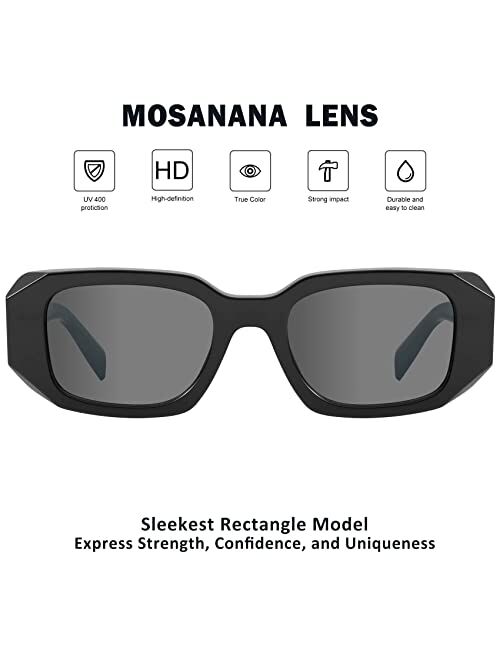 mosanana Trendy Rectangle Sunglasses for Women Men-Goulding