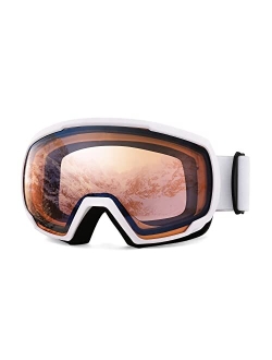 Ski Goggles OTG - Over Glasses Ski/Snowboard/Snowmobile Goggles for Men Women & Youth - 100% UV Protection B2960