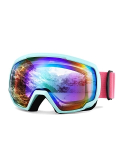 Ski Goggles OTG - Over Glasses Ski/Snowboard/Snowmobile Goggles for Men Women & Youth - 100% UV Protection B2960