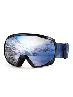 Ski Goggles OTG - Over Glasses Ski/Snowboard/Snowmobile Goggles for Men Women & Youth - 100% UV Protection B2960