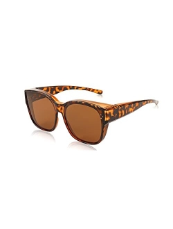 Women Men Polarized Fit Over Sunglasses Oversized Trendy Square Cat Eye Wear Over Prescription Glasses B2849