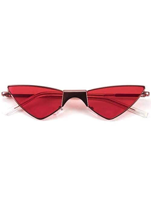 FEISEDY Small Cat Eye Sunglasses Women PUNK Party Metal ROCK Candy Color Glasses B2721