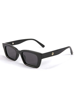 Retro Rectangular Polarized Sunglasses 90's Vintage Frame UV400 Protection for Women Men B2677