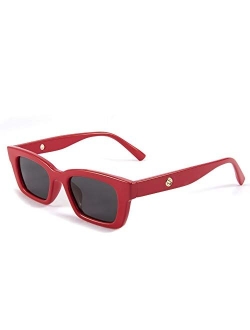 Retro Rectangular Polarized Sunglasses 90's Vintage Frame UV400 Protection for Women Men B2677