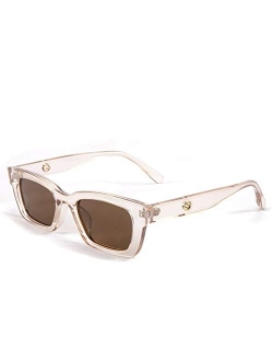 Retro Rectangular Polarized Sunglasses 90's Vintage Frame UV400 Protection for Women Men B2677