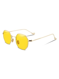 Hipster Small Polygon Women Men Sunglasses Delicate Metal Frame B2254