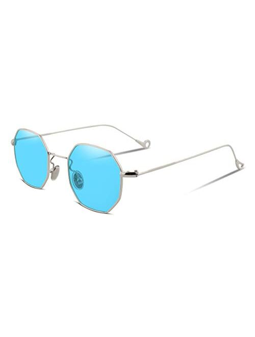 FEISEDY Hipster Small Polygon Women Men Sunglasses Delicate Metal Frame B2254