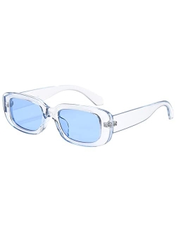 Rectangle Sunglasses for Women Men Trendy Retro Fashion Sunglasses UV 400 Protection Square Fram