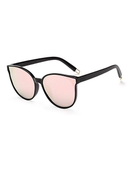 Polarized Oversized Sunglasses for Women Men Trendy Cateye Sun Glassses Retro Large Frame Shades Black