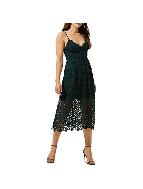 ASTR the label Women's Sleeveless Lace Fit & Flare Midi Dress