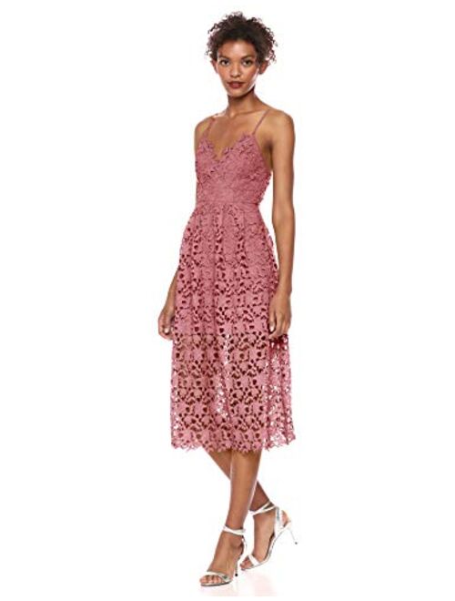 ASTR the label Women's Sleeveless Lace Fit & Flare Midi Dress