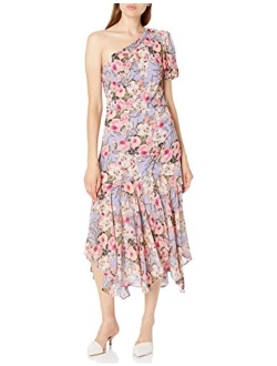 Santorini Floral One Shoulder Midi Dress