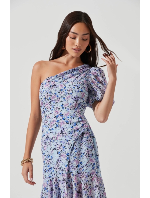 ASTR the label Santorini Floral One Shoulder Midi Dress