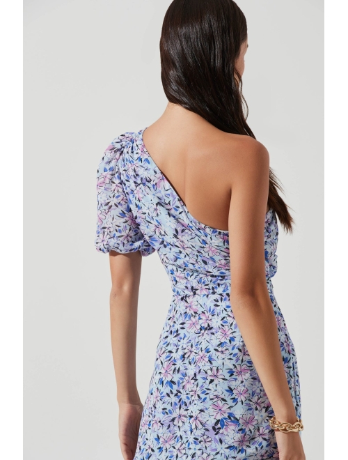 ASTR the label Santorini Floral One Shoulder Midi Dress